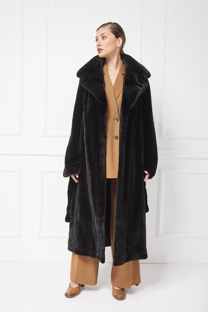 Luxurious long mink coat