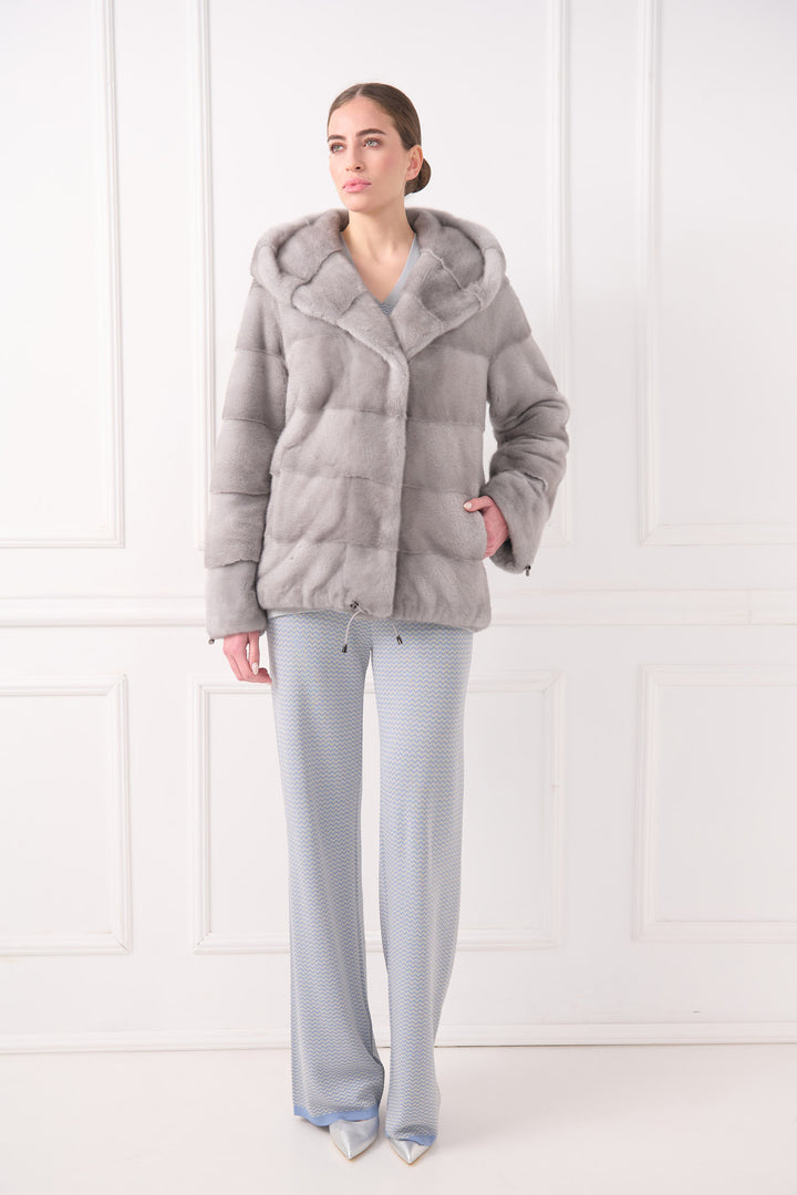 Kapuzenjacke aus Nerzpelz