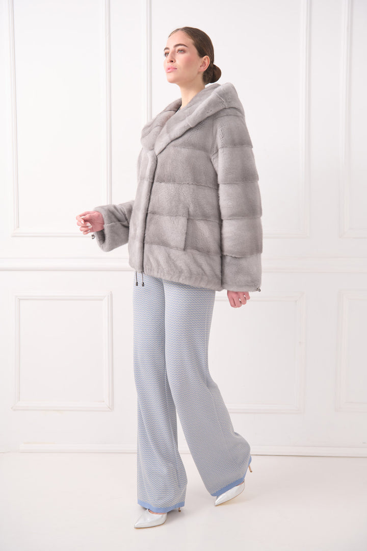 Kapuzenjacke aus Nerzpelz