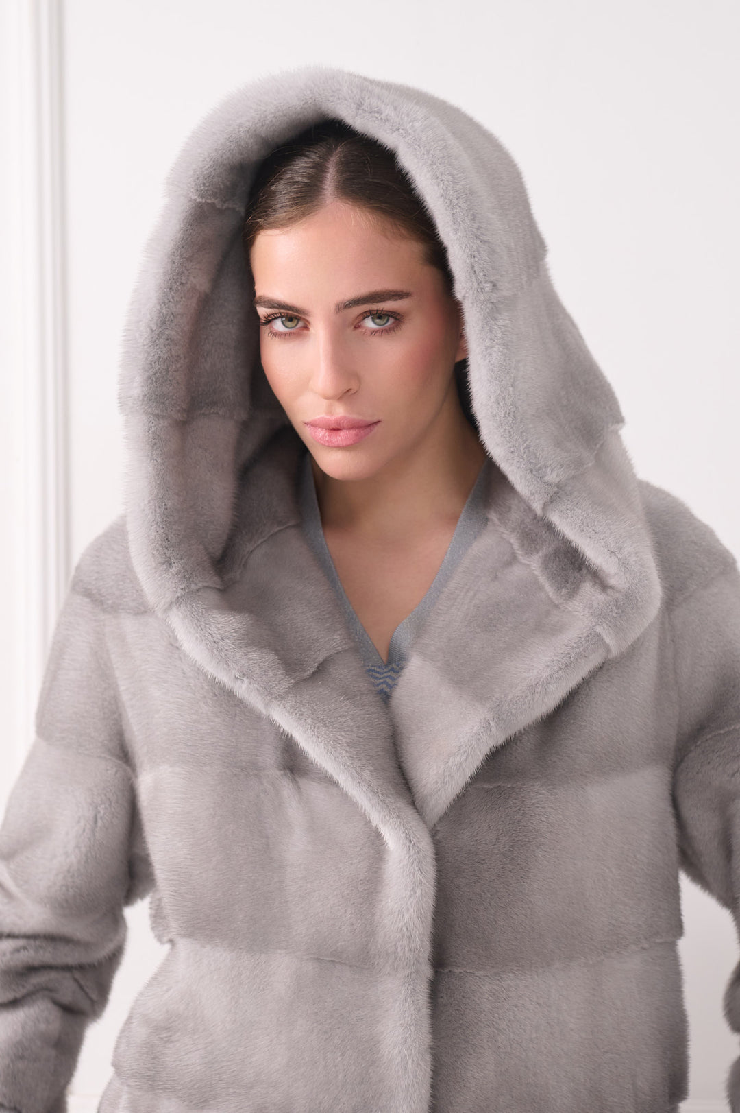 Kapuzenjacke aus Nerzpelz