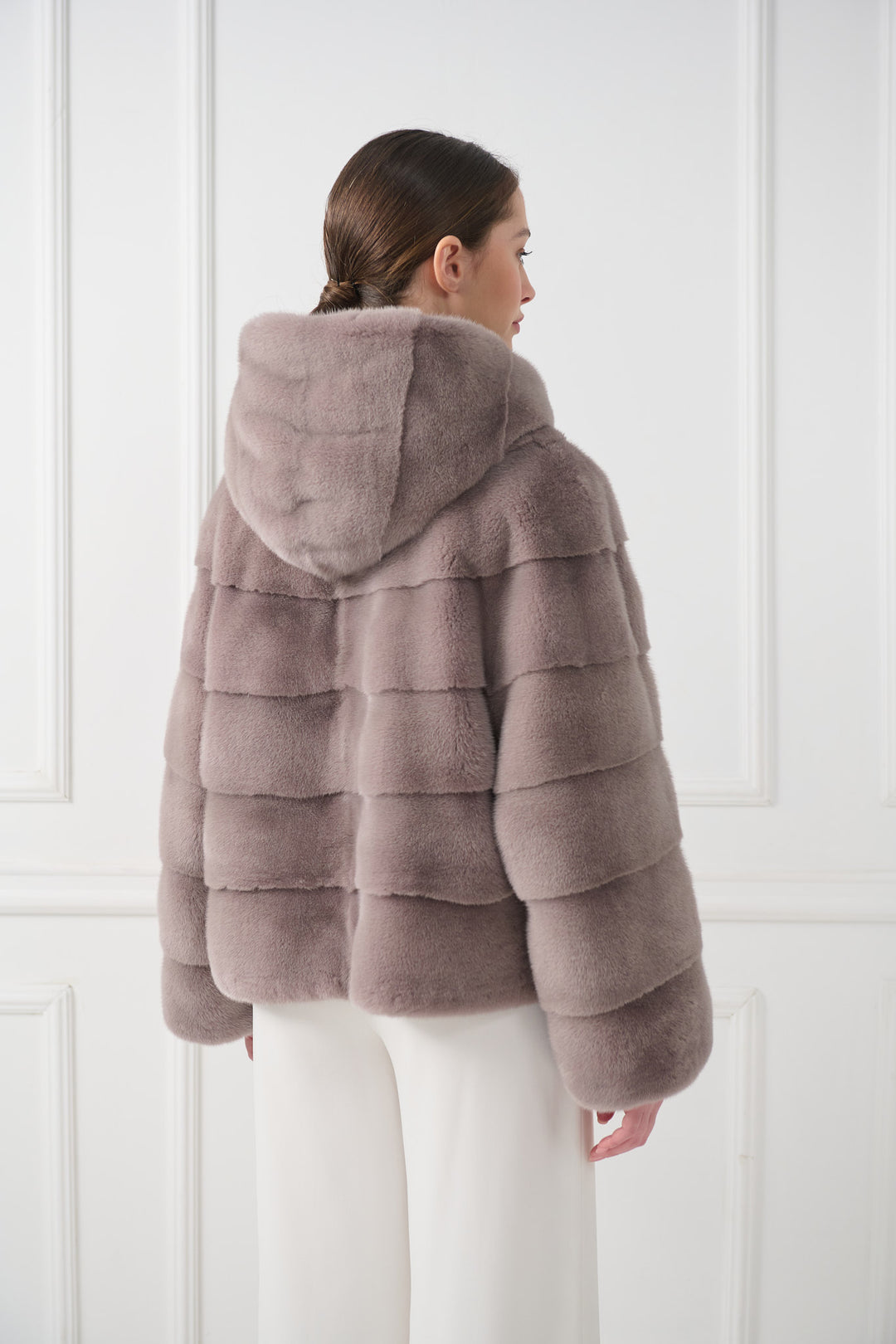 Veste à capuche en vison