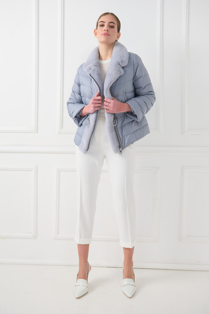 Short down jacket with mink
