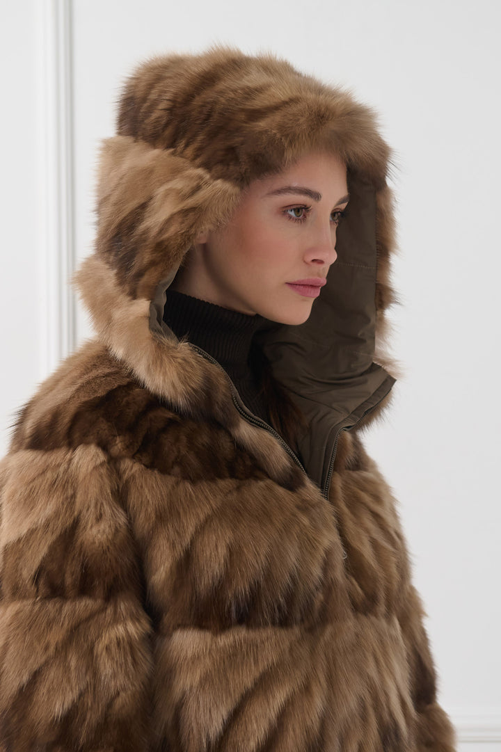 Wendbare Kapuzen-Zobeljacke