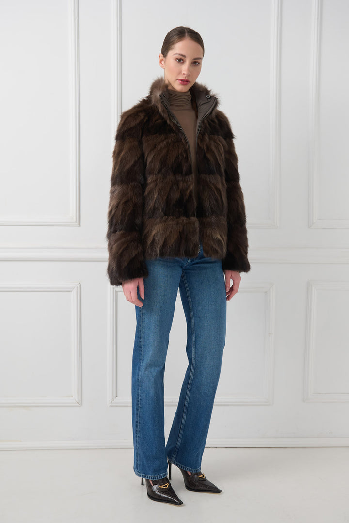 Giacca sofisticata in zibellino reversibile