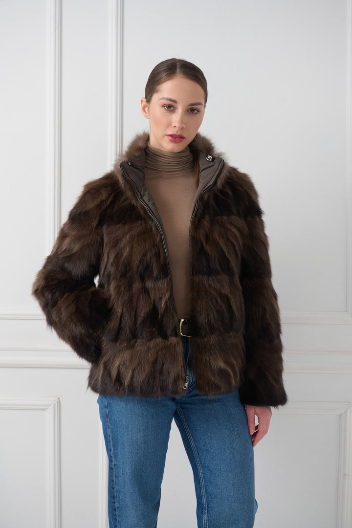 Giacca sofisticata in zibellino reversibile