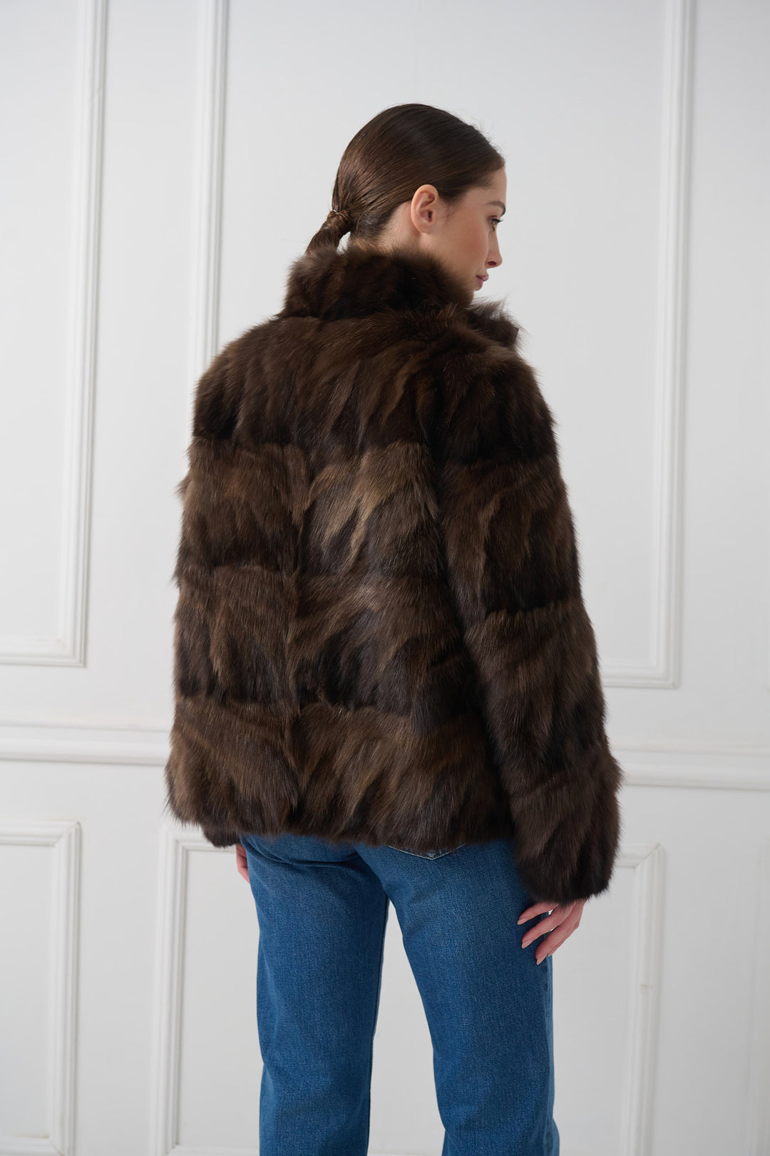 Giacca sofisticata in zibellino reversibile