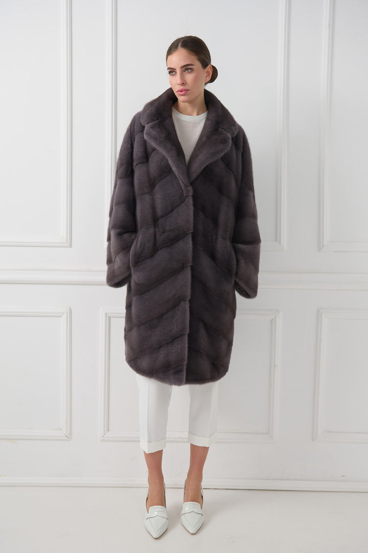 Cappotto di Visone a Spina di Pesce