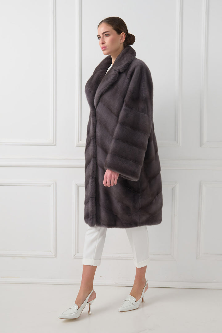 Cappotto di Visone a Spina di Pesce