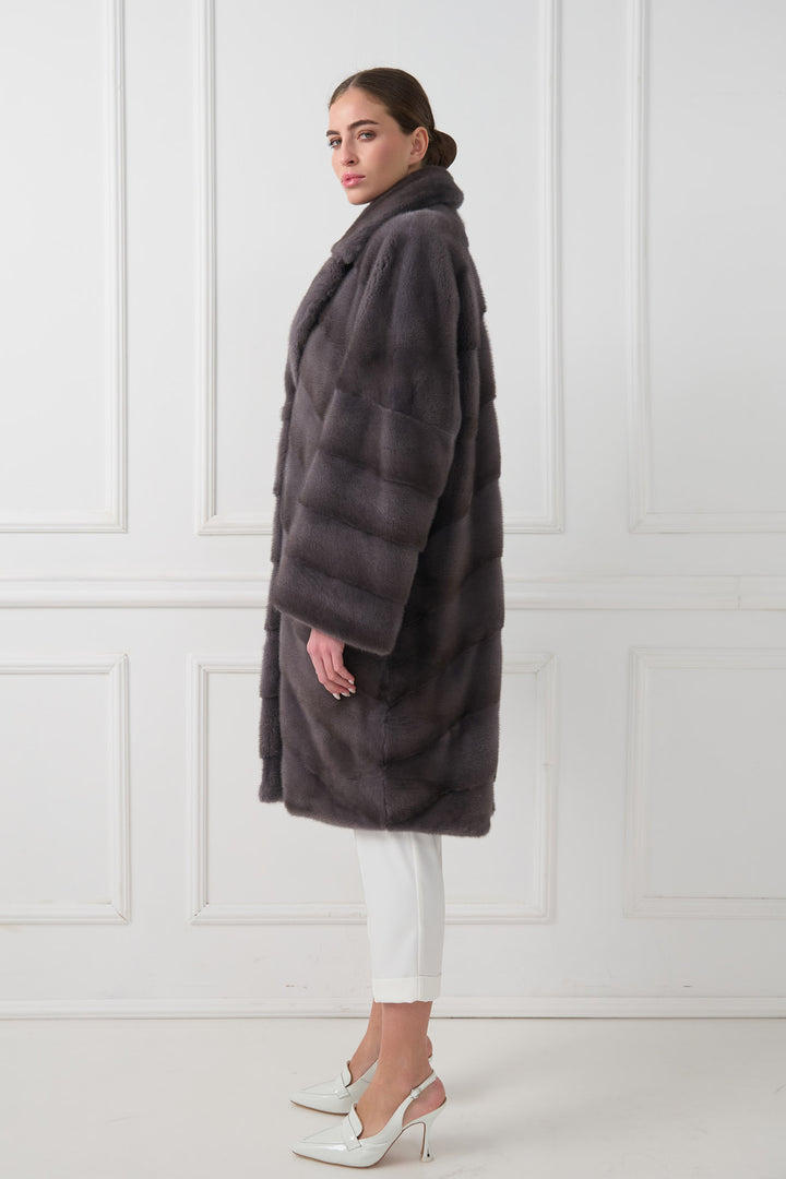 Cappotto di Visone a Spina di Pesce