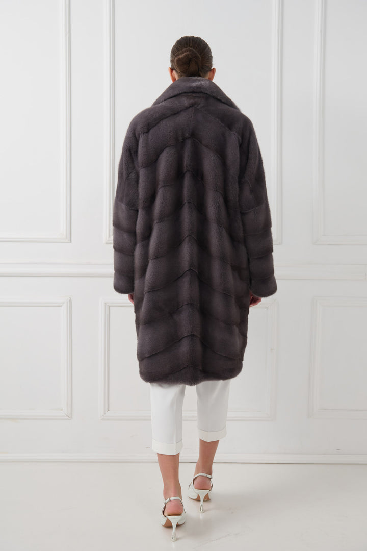 Cappotto di Visone a Spina di Pesce