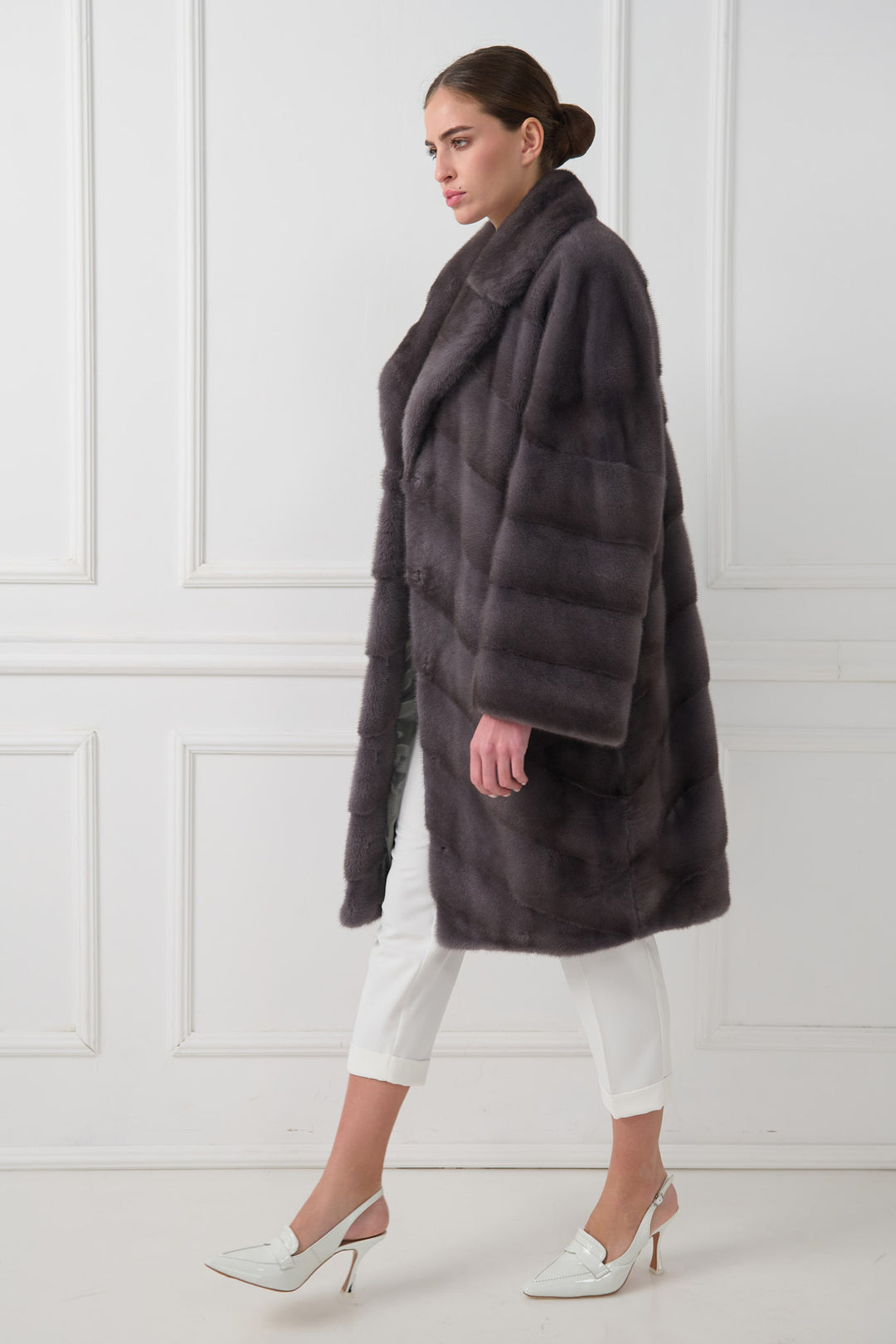 Cappotto di Visone a Spina di Pesce