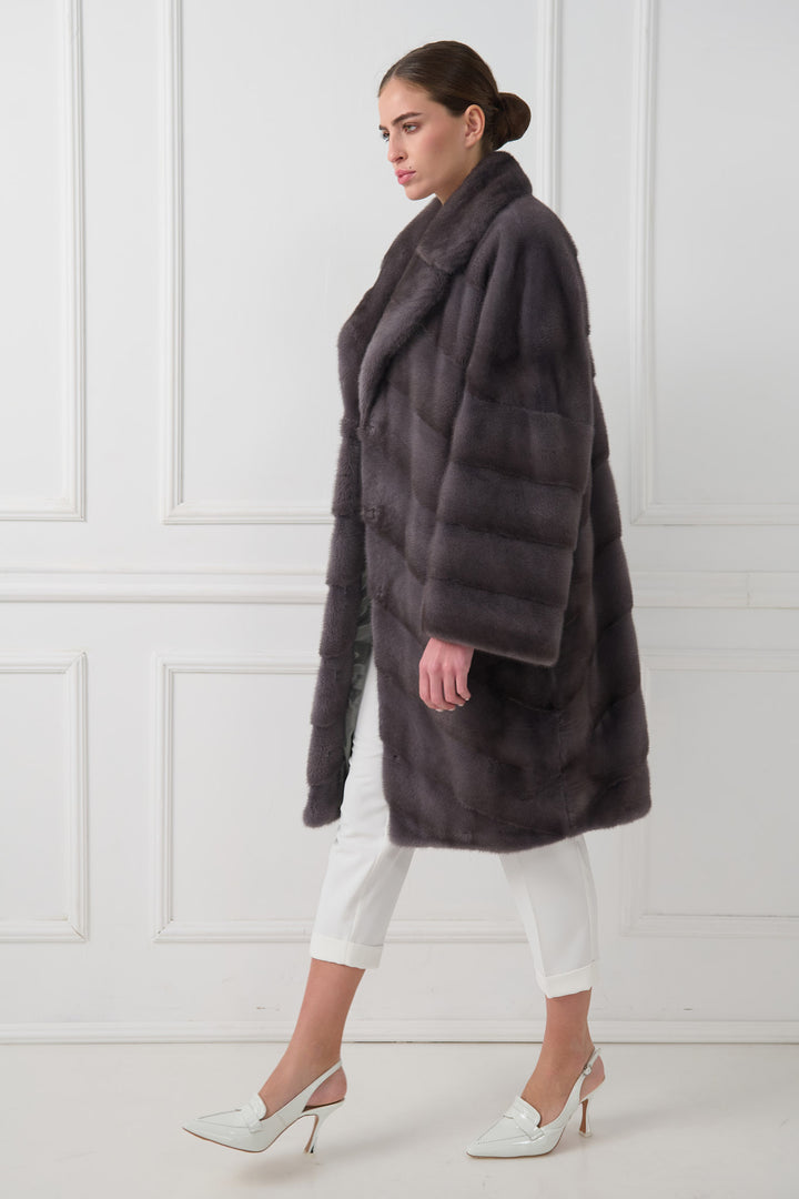 Cappotto di Visone a Spina di Pesce