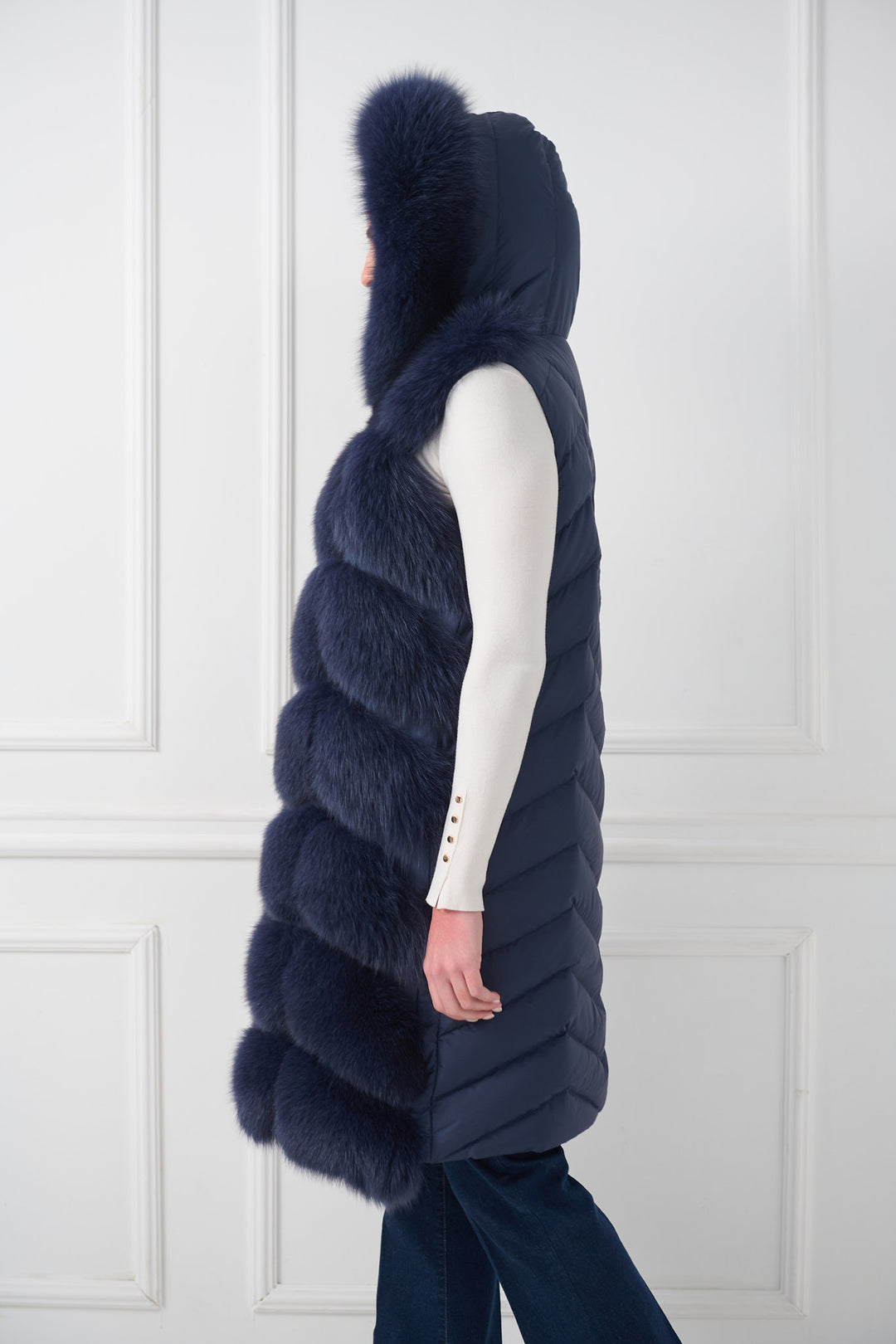 Gilet Down Fox con cappuccio