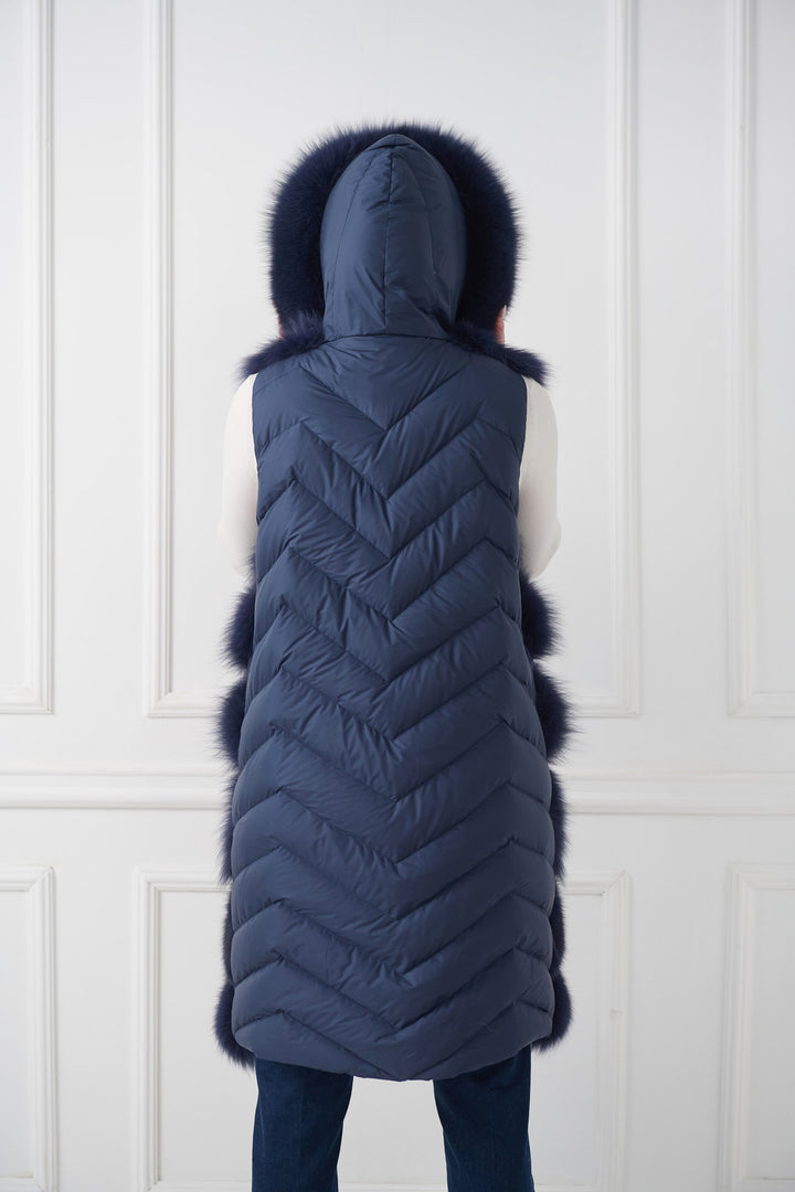 Gilet Down Fox con cappuccio