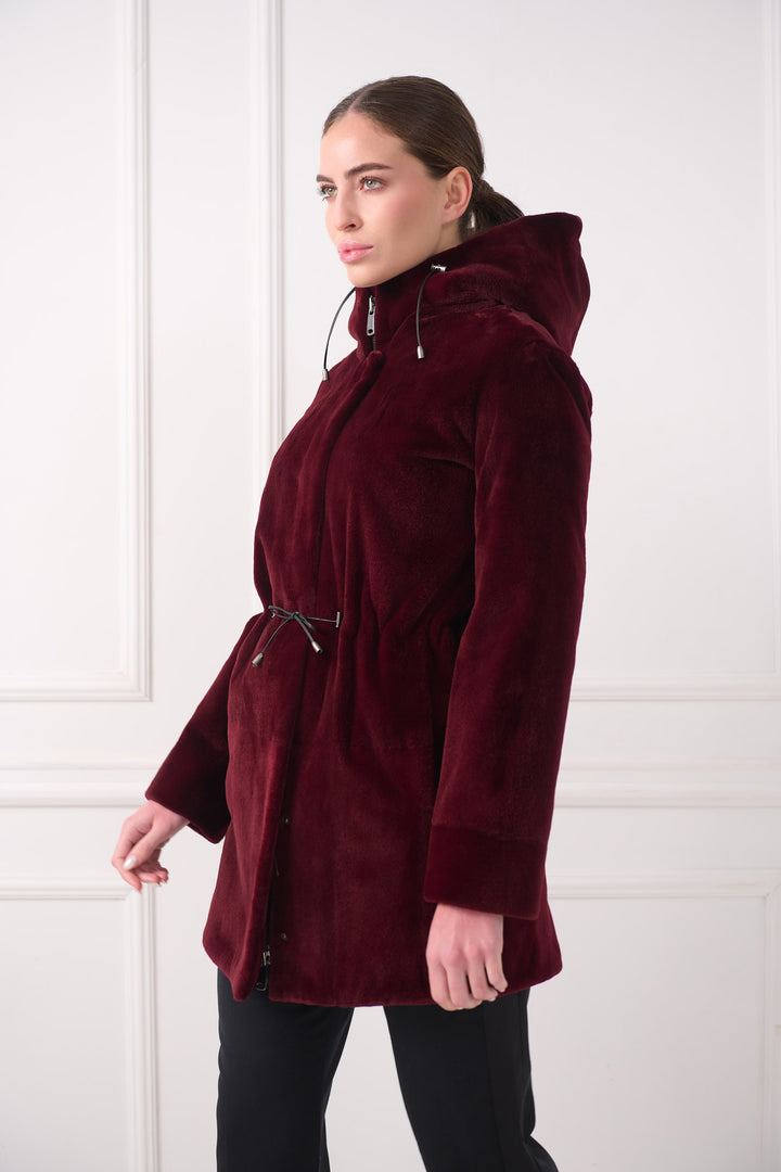 Hooded Sheared Mink Fur Jacket