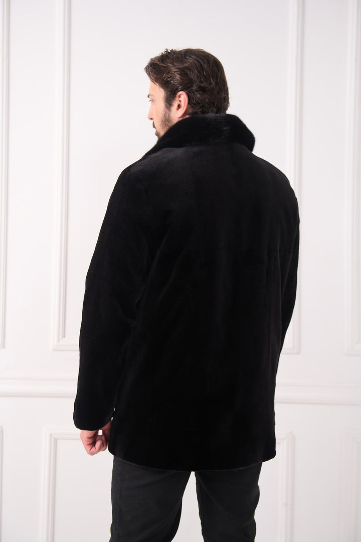 Мужская куртка из стриженого норкового меха