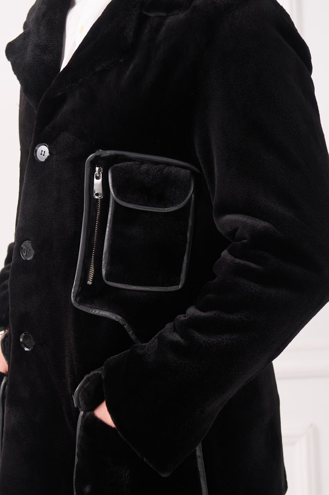 Куртка из стриженой норки для мужчин с капюшоном