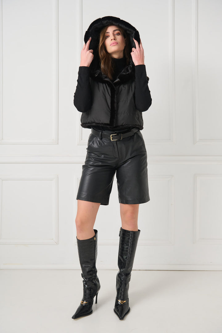 Reversible Cropped Mink Fur Vest