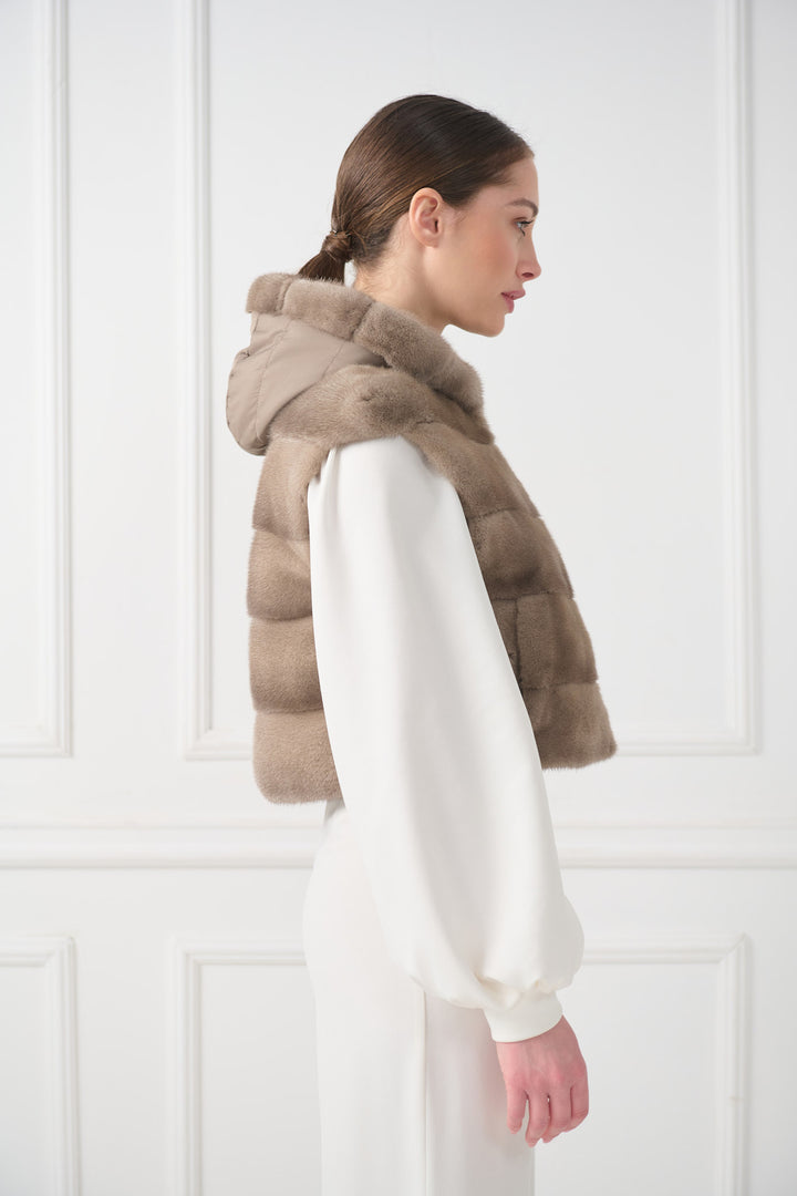 Reversible Cropped Mink Fur Vest