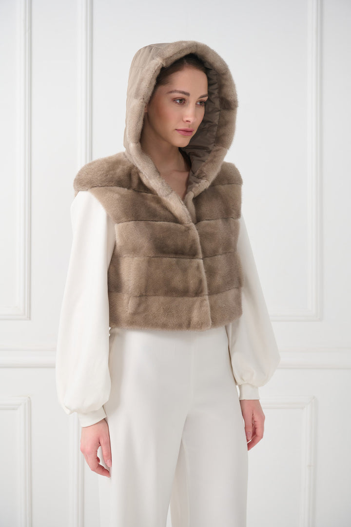 Reversible Cropped Mink Fur Vest
