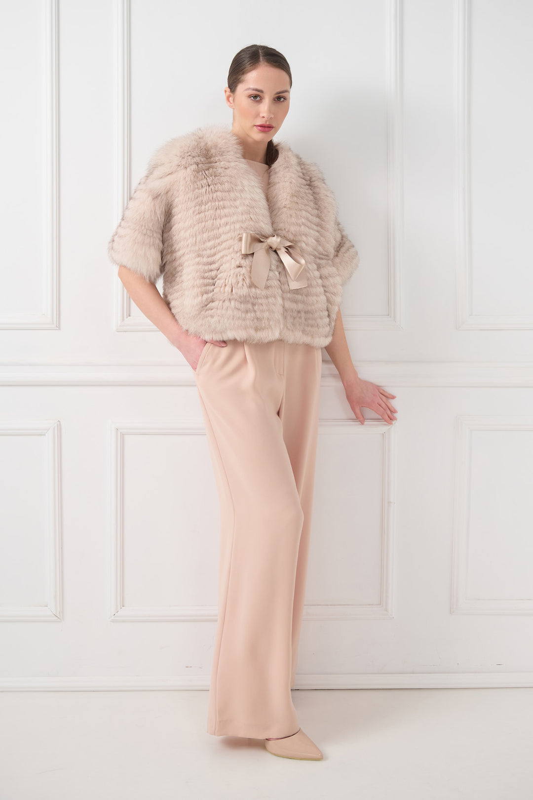 Belted Gold Fox Cape Jacket