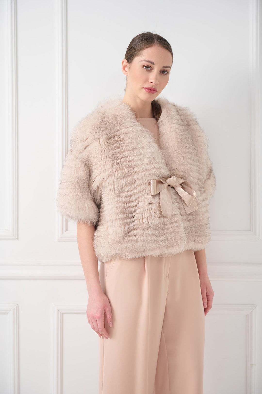 Belted Gold Fox Cape Jacket