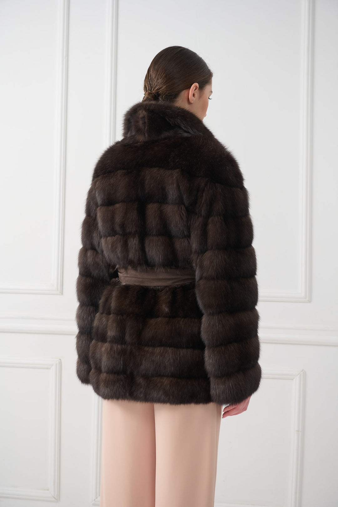 Sable jacket with belt