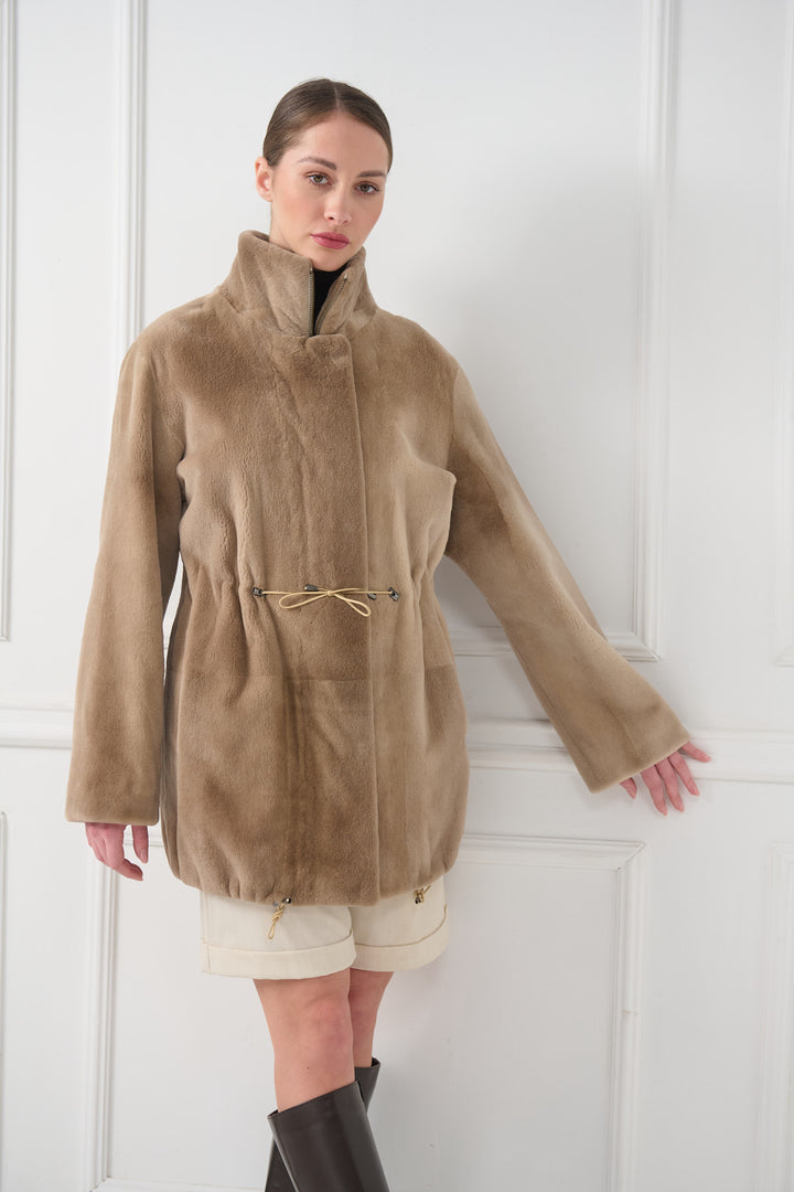 Veste en vison rasé