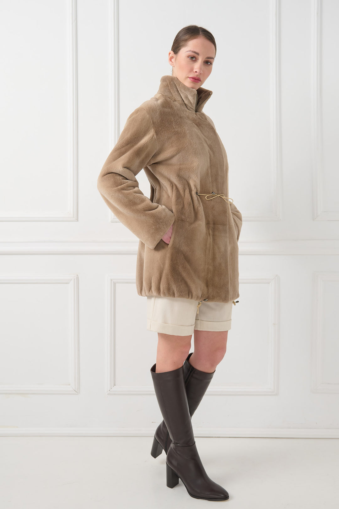 Veste en vison rasé