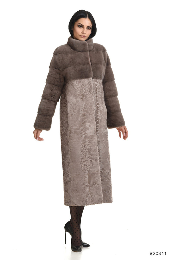 Exclusive long mink and persian lamb coat