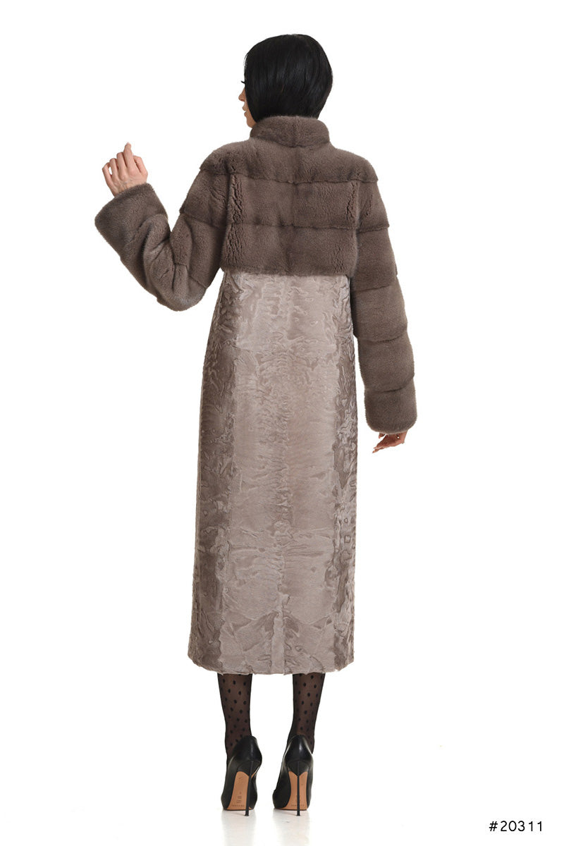 Exclusive long mink and persian lamb coat
